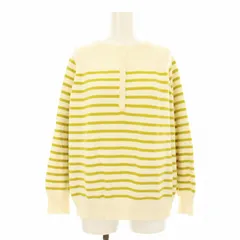 ジャーナルスタンダード レリューム JOURNAL STANDARD relume 23AW コットンパネルボーダーニットプルオーバー 23080462134040 セーター 長袖 ヘンリーネック ボーダー柄 F アイボリー 黄緑 /KU ■MU