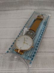 [フィールドワーク] 腕時計 アナログ マーサ 革ベルト 本革 GY032-3 レディース イエロー　W-004