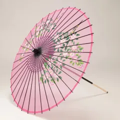 絹和傘 尺５寸（直径約85cm）手描き花柄 / ピンク