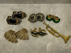 【アクセサリー】ヴィンテージアクセサリー　6点セット　SNK　MAYGLOBE　他　イヤリング　ブローチ