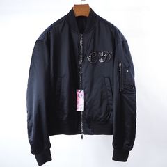 美品 ディオール DIOR x Kenny Scharf 19AW MA-1 ボンバージャケット 中綿 50 ブラック メンズ 正規品 M4-TA020