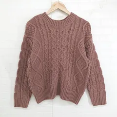 ◇ SENSE OF PLACE by URBAN RESEARCH ケーブル編み 長袖 ニット セーター サイズF ピンクベージュ系 レディース P  【1304190008617】