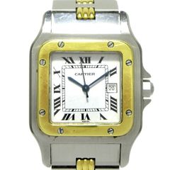 Cartier(カルティエ) 腕時計 サントスガルベLM メンズ SS×K18YG/ゴドロンブレス/旧型バックル 白
