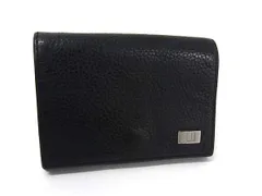 ■美品■ dunhill ダンヒル レザー カードケース カード入れ 名刺入れ メンズ ブラック系 DK1260
