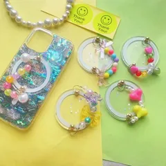 スマホグリップジュエリーグリップ韓国風おしゃれかわいいカラフル磁気マグネットマグセーフ対応magsafe対応チェーングリップピタッと簡単