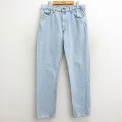 W36/古着 ジーンズ Levis リーバイス 505 メンズ 00s コットン 薄紺 ネイビー デニム 24oct05 中古 ボトムス ジーパン Gパン ロング パンツ