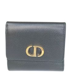 ☆最終価格 Christian Dior クリスチャンディオール 30 MONTAIGNE コンパクト ウォレット レザー ブラック 510