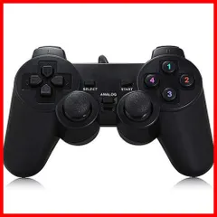 pc用ゲームパッド ゲームパッドコントローラー USB有線ゲームパッドシングル/ダブル ゲームパッド 2重振動ゲームコントローラ 印キーは感圧 ジョイスティック360° 遅延なし コントローラー 有線 PC USB 有線ゲームパッド 人体工学