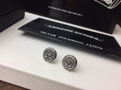 クロムハーツ Chrome Hearts イアリング 両耳セット 男女兼用 耳くぎ ピアス  シルバー 刻印 十字