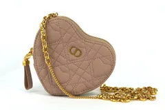 Christian Dior クリスチャンディオール DIORAMOUR Dior Caro ディオール カロ ハート ミニ チェーンポーチ ピンク S5097UNID