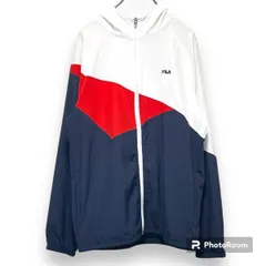 【未使用】FILA　トラックジャケットフーディー　Lサイズ　刺繍ロゴ　ラグラン袖　トラックパーカー ジップパーカー ライトアウター ジャージ トップス　1点限りのサムネイル