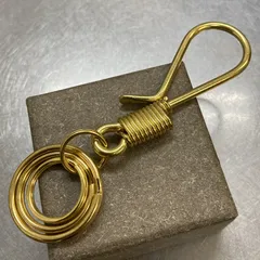 カラビナ コイル巻き ツリバリ真鍮キーリング ヴィンテージ