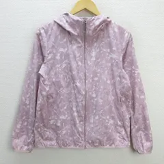 U■ユニクロ/UNIQLO ポケッタブルUVカットパーカ/ガラ/211-415862【L】ピンク/LADIES/81【中古】■