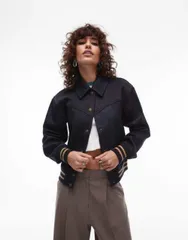 【送料無料】 リーバイス レディース ジャケット・ブルゾン アウター Levi's denim varsity jacket in dark wash blue BLUE