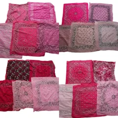 古着卸 まとめ売り ペイズリー柄 バンダナ  小物 20枚セット (ユニセックス ) タイダイ柄  ショッキングピンク 中古 古着 NA7901