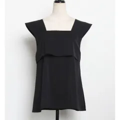 ☆ black ☆ スクエアネックブラウス ブラウス レディース スクエアネック 夏 ノースリーブ シャツ レディースシャツ レディースブラウス おしゃれ シャツブラウス 上品 女性 シンプル 無地 カジュアル サラリ 夏服 ポリエステル トップス