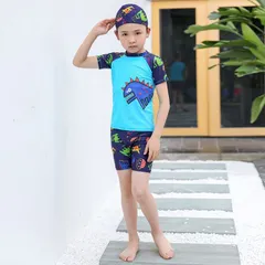 【ブルー】子供 水着 男の子 3点セット 子供水着 男の子 保育園 小学生 男児 水着 90 100 110 120 130 140 150 プール 海 水着 130 男の子