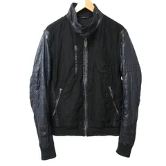 ディーゼル DIESEL ブルゾン MA-1 キルティング切替 ロゴワッペン レザーパイピング ネイビー 紺 Lサイズ IBO47 0209のサムネイル