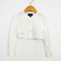 ポロラルフローレン カーディガン トップス 透かし編みニット キッズ 女の子用 3/3Tサイズ ホワイト POLO RALPH LAUREN 【中古】