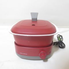 W772　recolte レコルト　ポットデュオ キャレ RPD-4　レッド　電気鍋