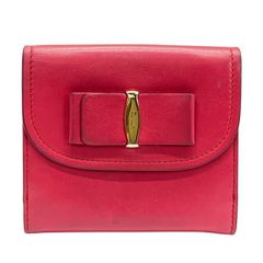 Salvatore Ferragamo フェラガモ 財布 二つ折り財布 折り財布 コンパクトウォレット ロゴ レザー レッド