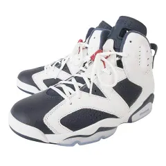 ナイキ NIKE タグ付き AIR JORDAN 6 RETRO OLYMPIC White and Midnight Navy CT8529-164 スニーカー エアジョーダン6 オリンピック US9.5 27.5cm 白 ネイビー
