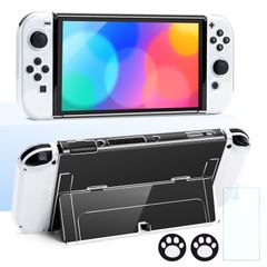 Nintendo Switch oled対応 透明保護ケース 指紋防止 傷防止 全面保護 分体式設計 薄型軽量 超耐衝撃 PC材質