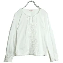 ピンクハウス★フリル&サテンリボン♪長袖カットソー サイズ3(M) 白系 無地 z15457