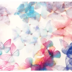 ちょうちょのパーツ　3cm 100枚 アソート シフォン 蝶 蝶々 まとめ売り