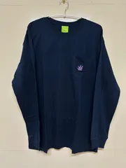 【新品未使用】  HUF ハフ TS01664  ロンT 長袖 Tシャツ カットソー メンズ ブラック GREEN BUDDY L/S POCKET NAVY XL ★