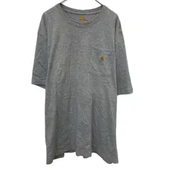 Carhartt ロゴTシャツ 2XL グレー カーハート プルオーバー ビッグサイズ 胸ポケット カットソー 古着卸 アメリカ仕入 a704-5928