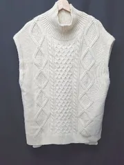 ◇ ⊇ Ungrid アングリッド ウール混　ハイネック ニット　ベスト サイズF ベージュ系 レディース E  【1410230025855】