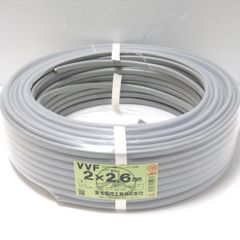 約13.8kg 富士電線工業 VVFケーブル 2×2.6mm 灰色 黒白 600Vビニル絶縁ビニルシースケーブル平形 2025年1月14日製 ≡DT6273