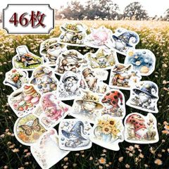 北欧イラスト ひげキャラ シール46枚 絵本風ステッカー コラージュ用