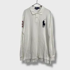 ☆RalphLauren☆ラルフローレン☆ビッグポニー☆ラガーシャツ☆白☆L☆長袖ポロシャツ☆A25M
