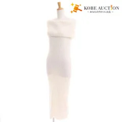■ エイミーイストワール ロングワンピース ノースリーブ ニット 肩出し デザインスリーブ レディース F ホワイト タグ付き