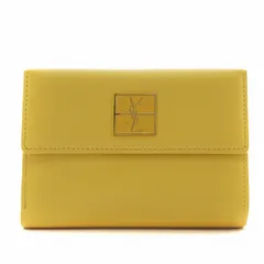 Yves Saint Laurent イエロー エンボス加工 折り財布 6445 Yves Saint Laurent エンボス加工 イエロー 折り財布 6445