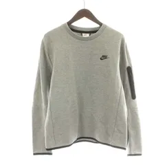 ナイキ NIKE テックフリースクルー TECH FLEECE CREW スウェット トレーナー 長袖 クルーネック ロゴプリント L グレー 黒 ブラック CU4506-063 /NW16