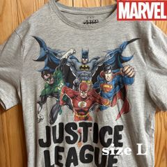 【古着】MARVEL(マーベル)半袖Tシャツ L グレー USA製 ジャスティスリーグ アメコミ ヴィンテージ アメリカ古着