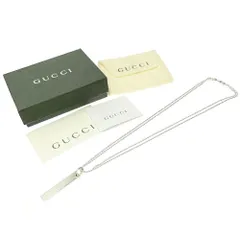 【中古】【箱付き】 GUCCI グッチ シルバー ロゴ プレート ダブルチェーン ネックレス 24.4g 925刻印 414149 ネックレス