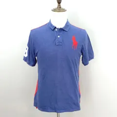 Polo by Ralph Lauren　XL サイズ　ポロシャツ　ビックポニー　ネイビー　レッド　3　コットン100%　ポロ バイ ラルフローレン