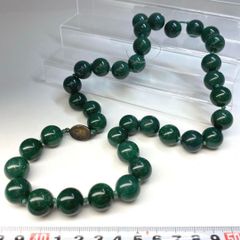 天然和田玉碧玉ネックレス ホウレンソウ緑 男女兼用 10mm D10192