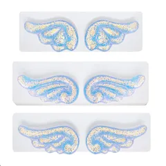 【迅速発送】サムコス 羽 シリコンモールド 3個セット 天使 翼形 羽根 UVレジン エポキシ樹脂 レジン モールド DIY 手作り アクセサリー キーホルダー ネックレス 装飾 再利用可能 (L)