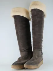 【USED/BC】L'autre choseロートルショーズ■スエードボアロングブーツ■たぶん23㎝