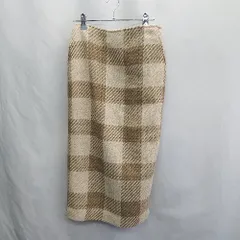 ◇ ⊇ apart by lowrys チェック ロング タイト スカート サイズM ベージュ レディース E  【1411280021804】
