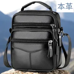 ショルダーバッグ 本革 牛革 2wayバッグ 斜め掛けバッグ 肩掛け ハンドバック 軽量 新品 黒色 ブラック 最短発送