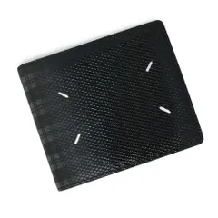 メゾン マルジェラ メゾン マルジェラ Maison Margiela 4ステッチ チェック 折りたたみ 二つ折り財布 札入れ リザード型押し ソフトグレイン レザー ブラック 黒 SA1UI0001 箱付 Maison Margiela（新品・未使用品）