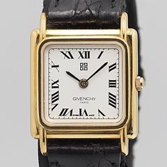 極美品 稼働品 GIVENCHY クォーツ 新品電池 スクエア ゴールド タンク 