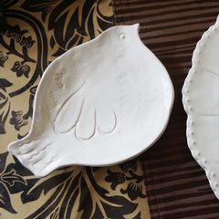 ヴィルジニアカーサ Natale バードプレート 18cm ホワイト イタリア製 Virginia casa Natale 食器 陶器 ハンドメイド 手作り プレート おしゃれ テーブルウェア