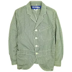 00s 2009 ジュンヤワタナベマン JUNYA WATANABE MAN COMME des GARCONS 09ss ギンガムチェック柄 パッカリング テーラード ジャケット 4B ブレザー ビンテージ アーカイブ Archive SS 緑 /♪9のサムネイル